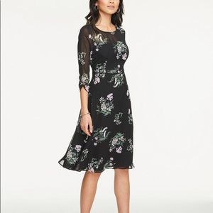 Ann Taylor Floral Lined Dress 14
